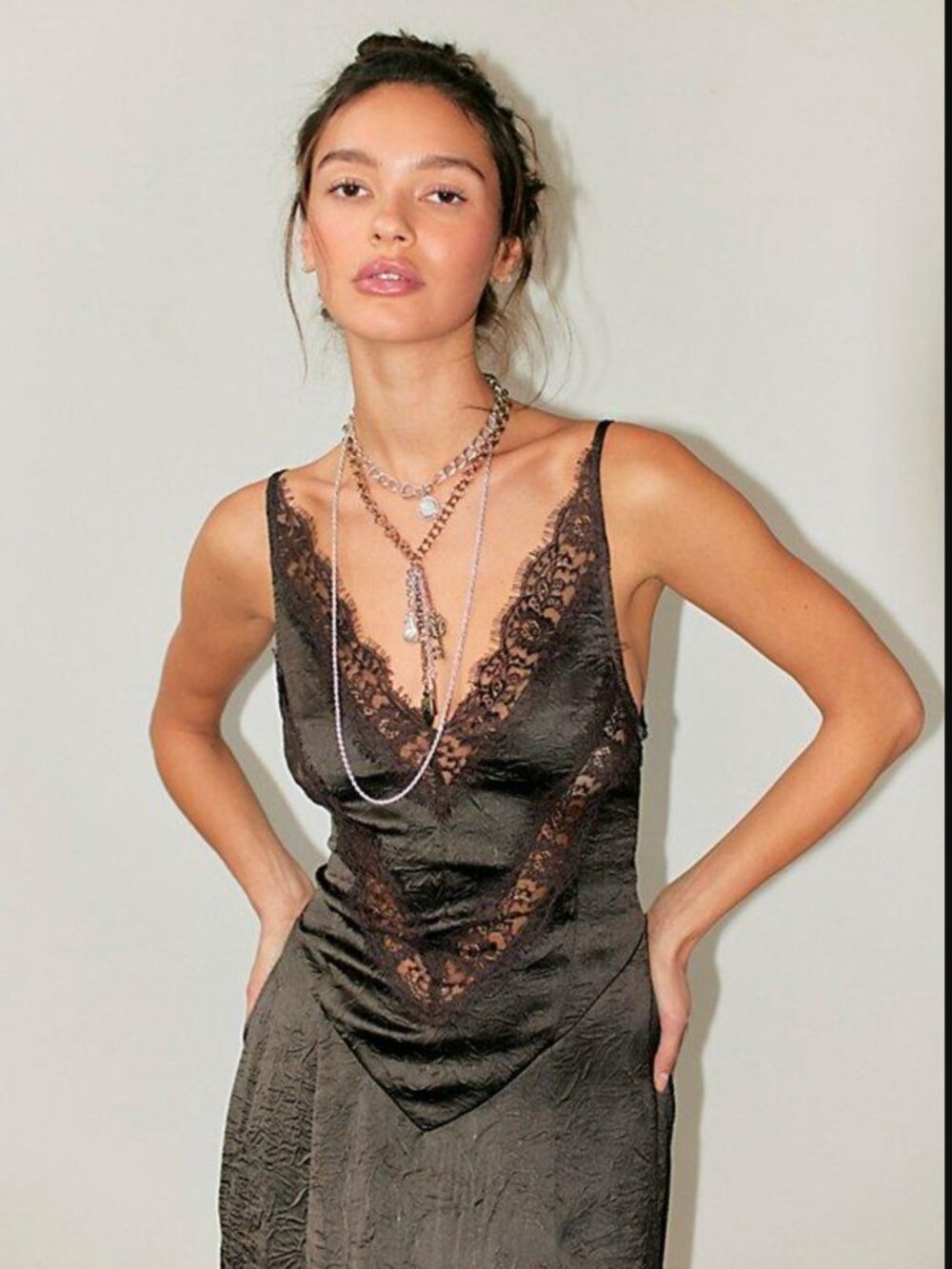 Free People Women Dark Brown Maybe Forever Maxi Dress Size 0 or 2 NWOT - Picture 2 of 7